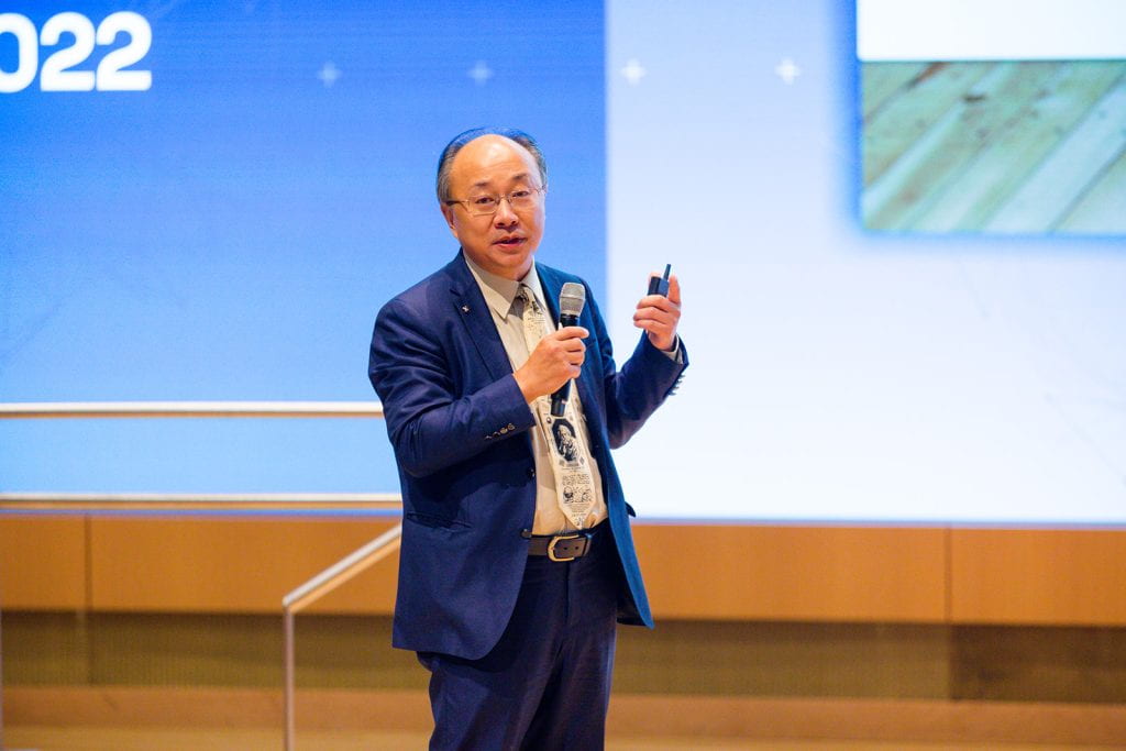 Xiao-Li Meng speaking at the conference.